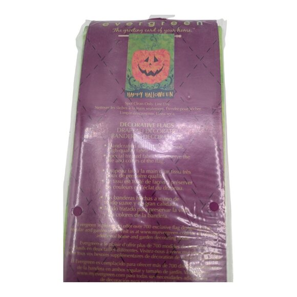 Evergreen Suede Reflections Happy Halloween Decorative Flag 29 x 43 Double Sided - Picture 6 of 7